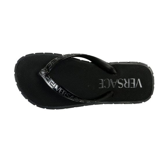 Versace Shoes Versace Womens Black Pool Slide Flip Flops Shoes Poshmark